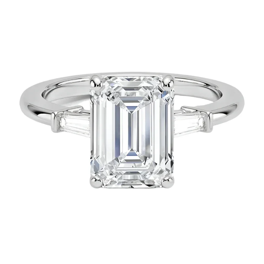 The Emerald Grandeur Three-Stone – Timeless Emerald Baguette Ring - Image 4