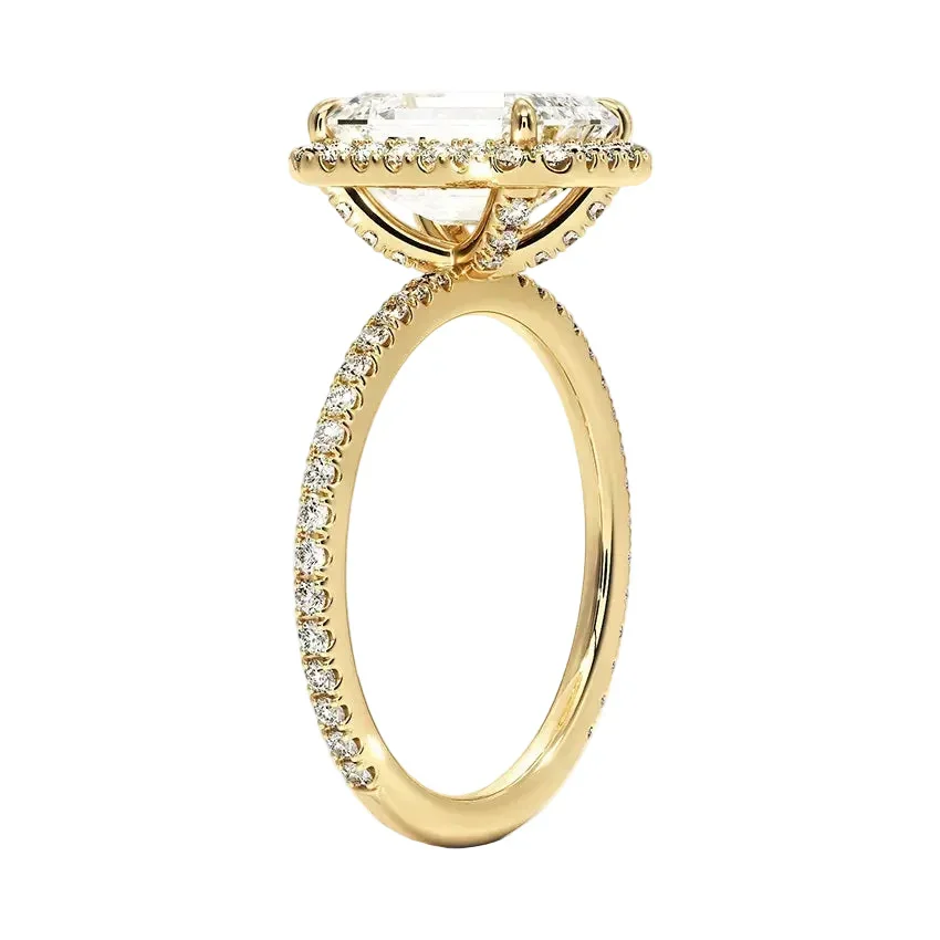 The Emerald Royal Halo – Pave Set Solitaire - Image 2