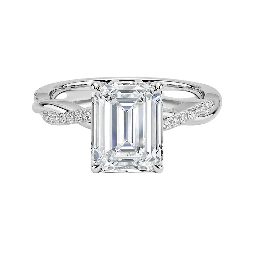 The Emerald Solo Vine – Asymmetrical Infinity Twist Ring - Image 4