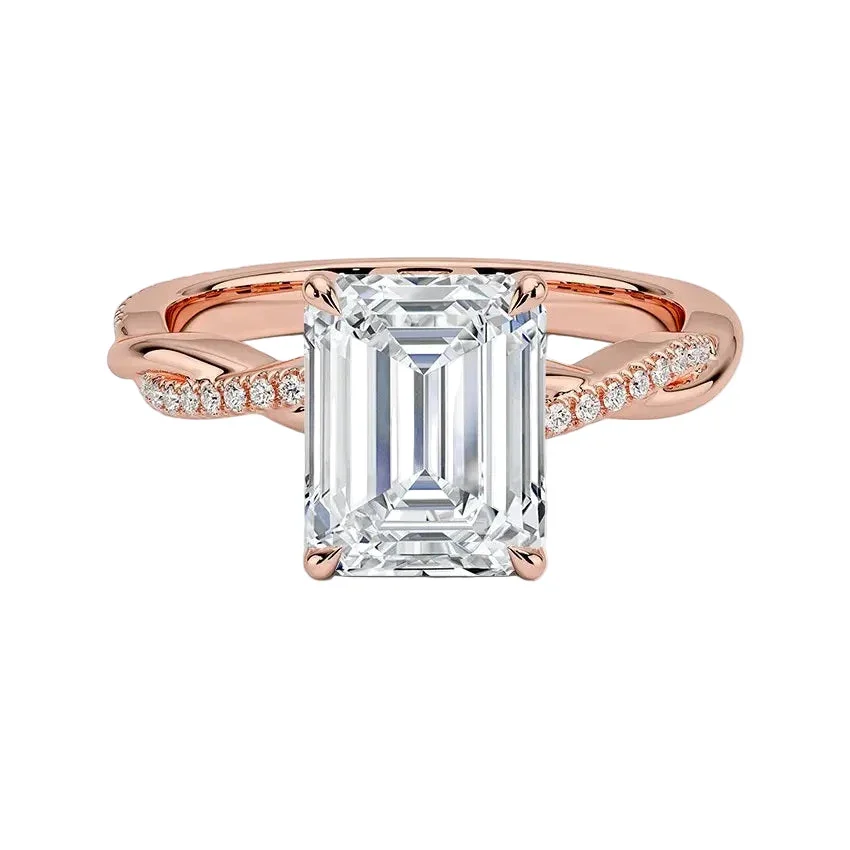 The Emerald Solo Vine – Asymmetrical Infinity Twist Ring - Image 7