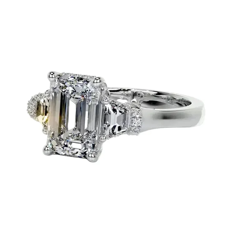 The Emerald Sovereign – Grand Cathedral Three-Stone Masterpiece - Image 10