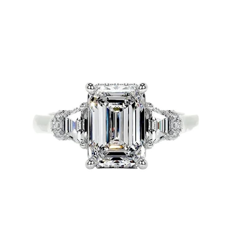 The Emerald Sovereign – Grand Cathedral Three-Stone Masterpiece - Image 9
