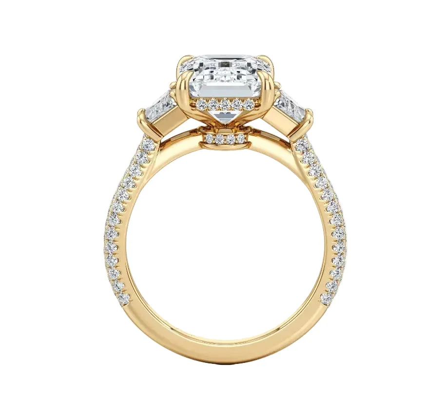 The Emerald Sovereign – Grand Emerald Trapezoid Pavé Ring - Image 3