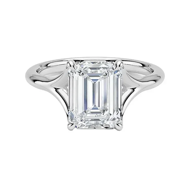 The Emerald V-Split – Architectural Bold Solitaire - Image 4