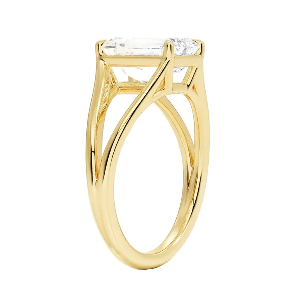 The Emerald V-Split – Architectural Step-Cut Solitaire - Image 2