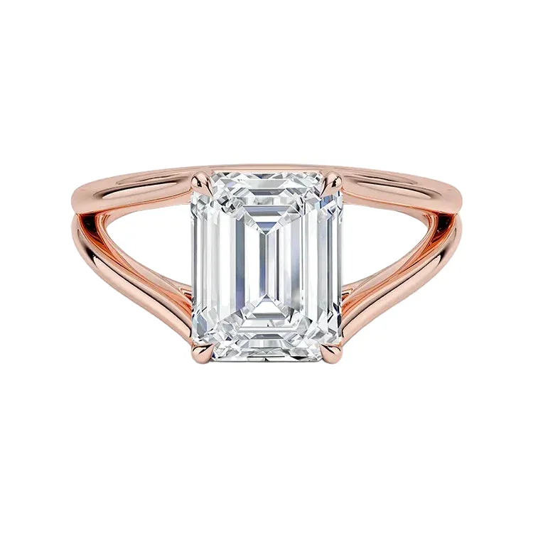 The Emerald V-Split – Architectural Step-Cut Solitaire - Image 4