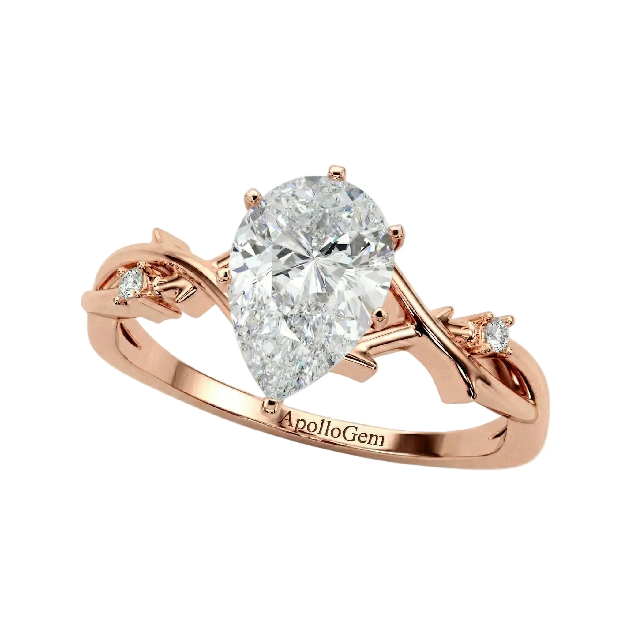 The Enchanted Vine – Pear Cut Nature Ring - Image 5