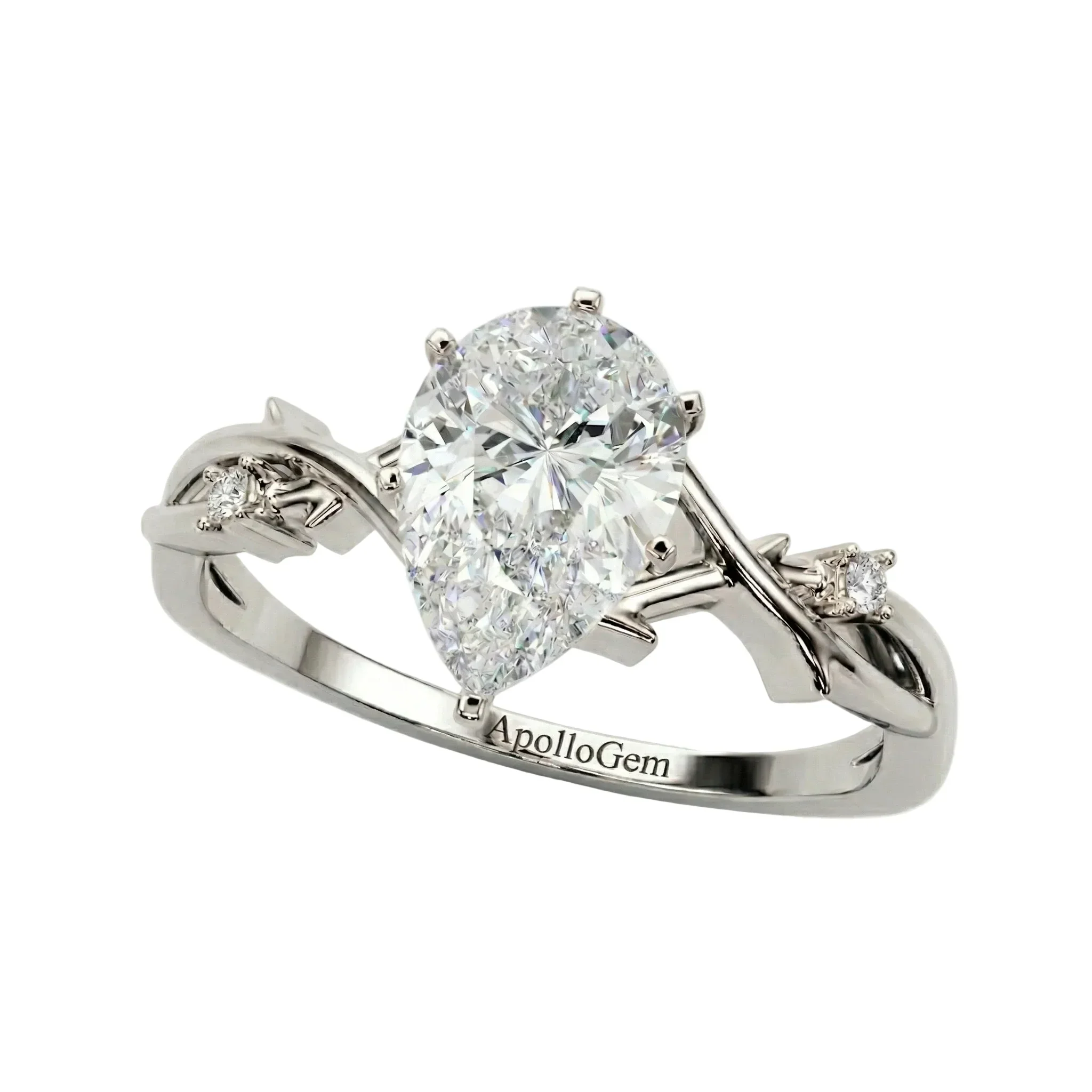The Enchanted Vine – Pear Cut Nature Ring - Image 7