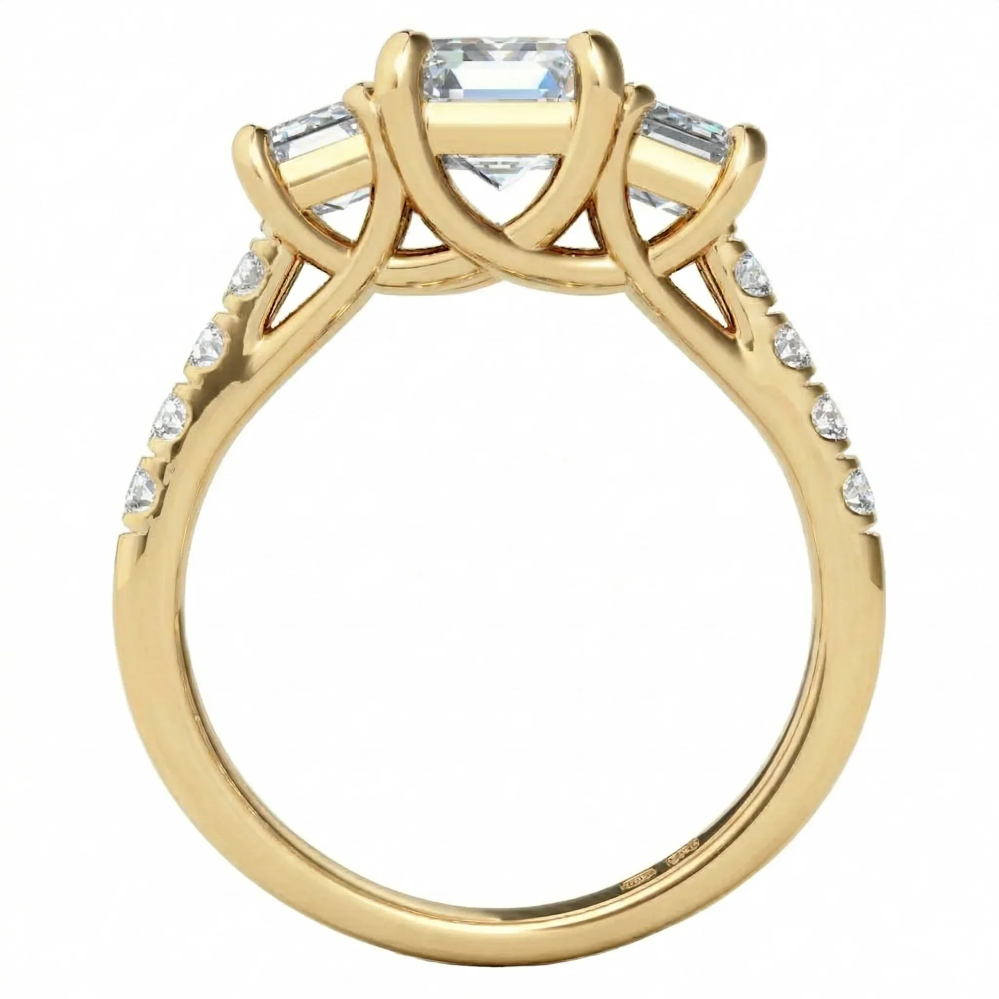 The Eternal Emerald Trilogy – Three-Stone Pavé Ring - Image 3