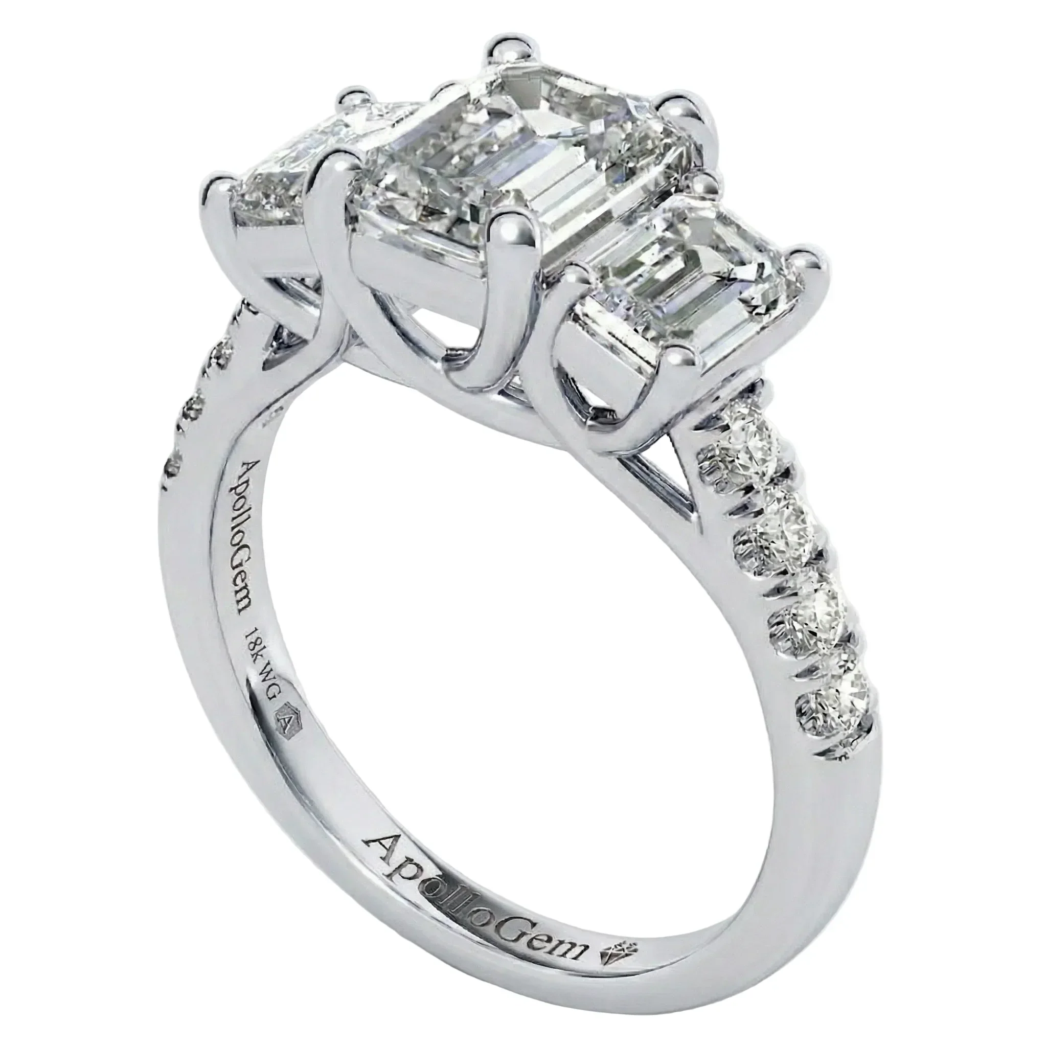 The Eternal Emerald Trilogy – Three-Stone Pavé Ring - Image 5