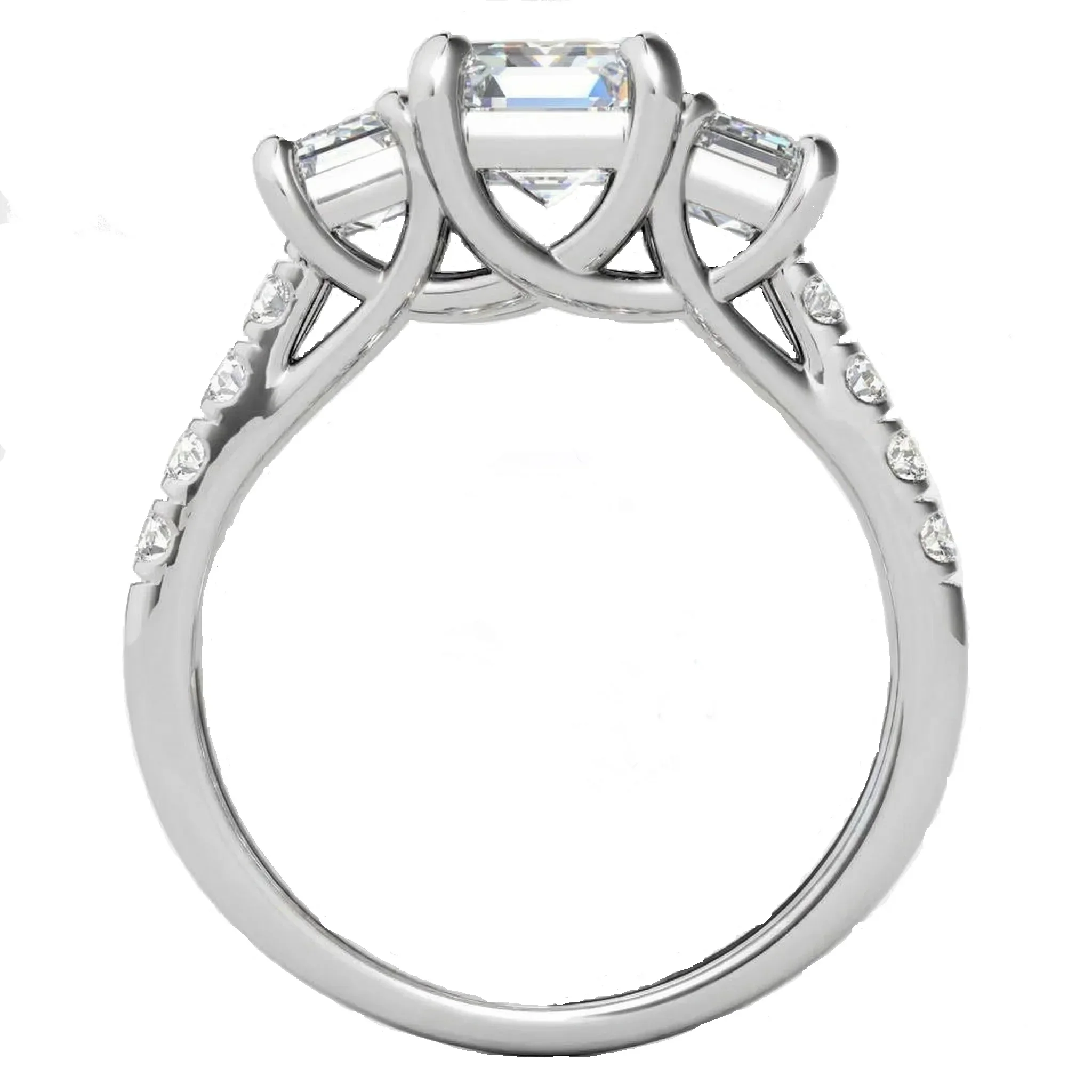 The Eternal Emerald Trilogy – Three-Stone Pavé Ring - Image 6