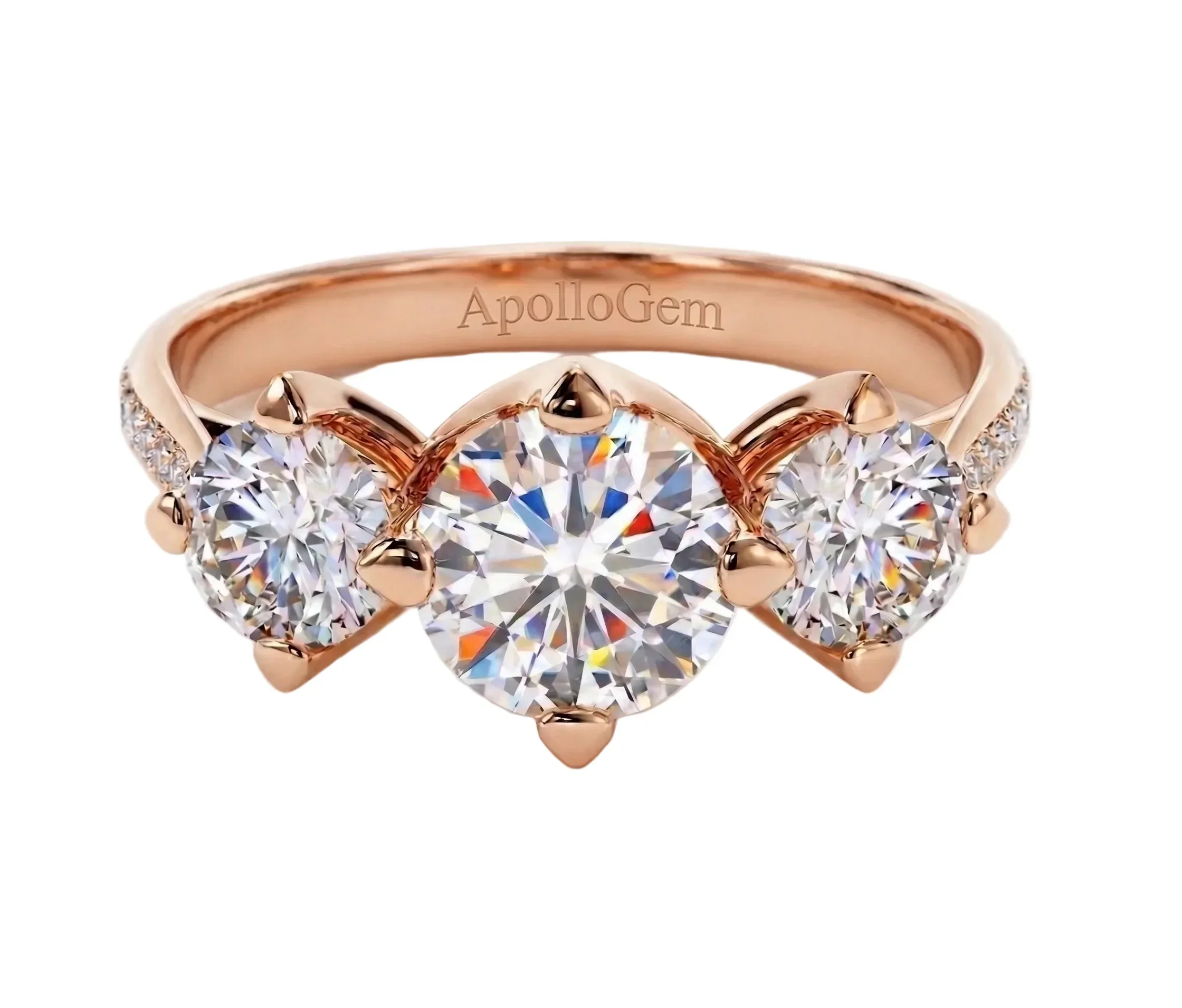 The Eternal Round Trilogy – Three-Stone Pavé Ring - Image 4