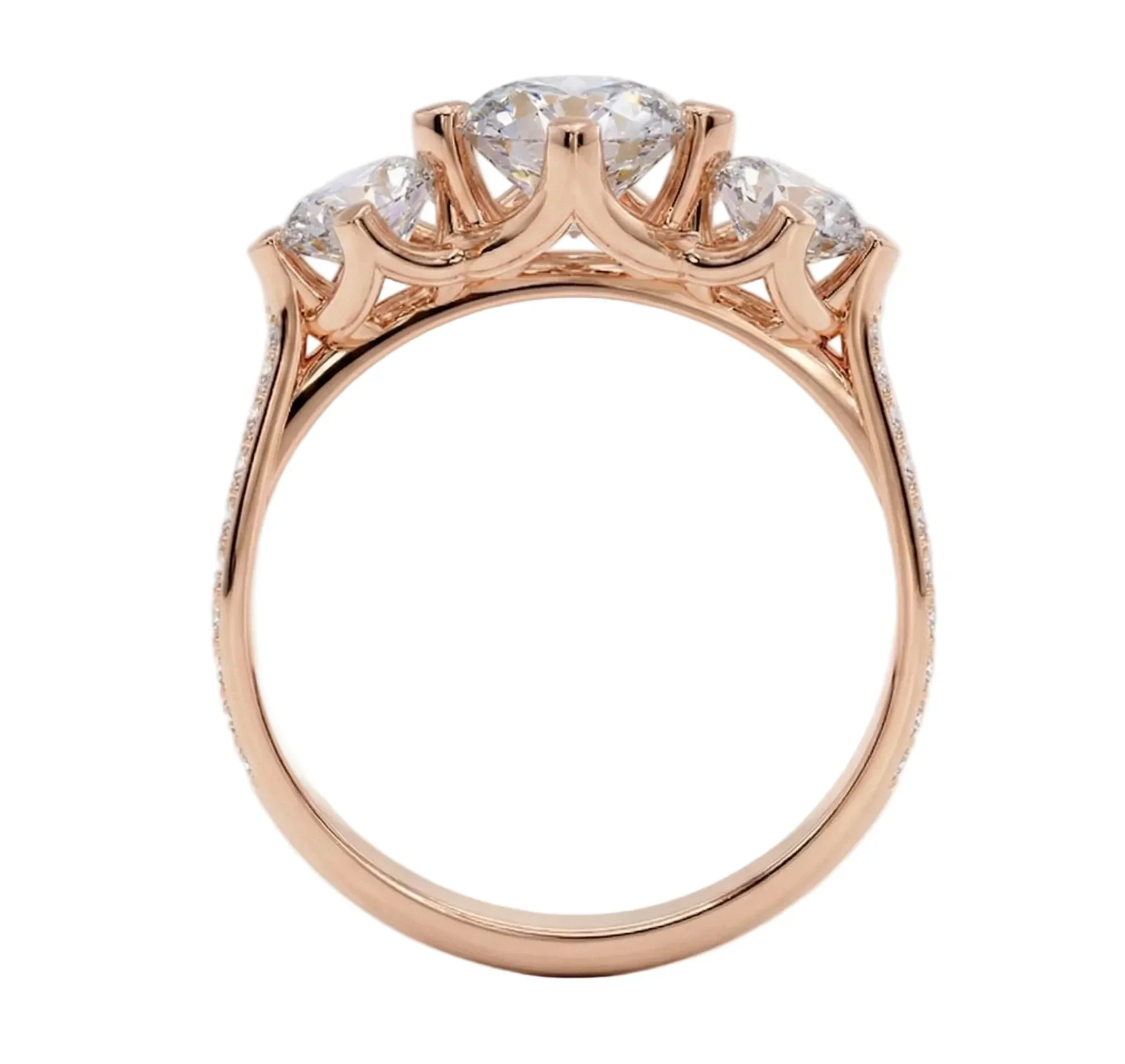 The Eternal Round Trilogy – Three-Stone Pavé Ring - Image 6