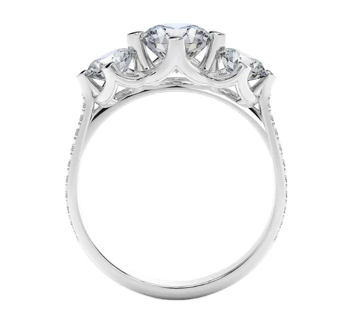 The Eternal Round Trilogy – Three-Stone Pavé Ring - Image 9