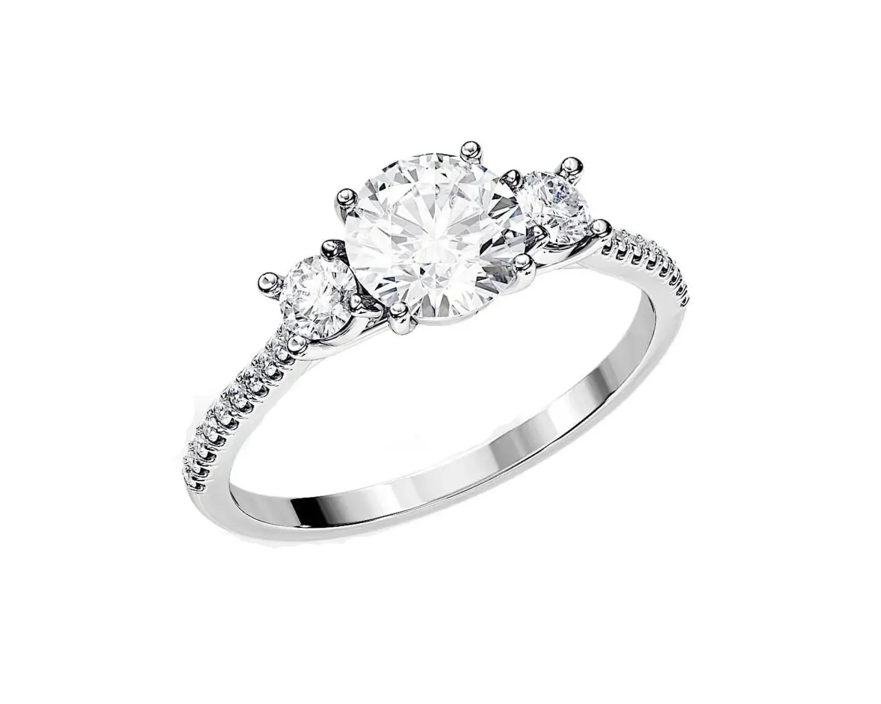 The Eternal Trilogy – Three-Stone Pavé Moissanite Ring - Image 5