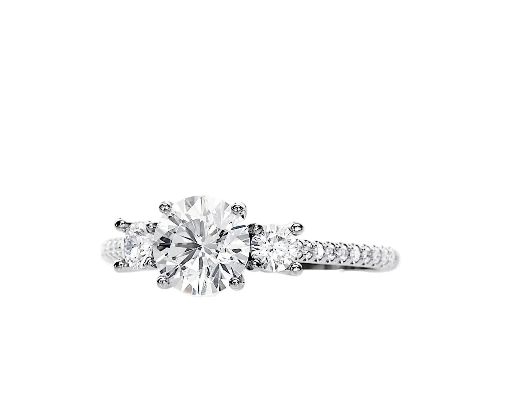 The Eternal Trilogy – Three-Stone Pavé Moissanite Ring - Image 7