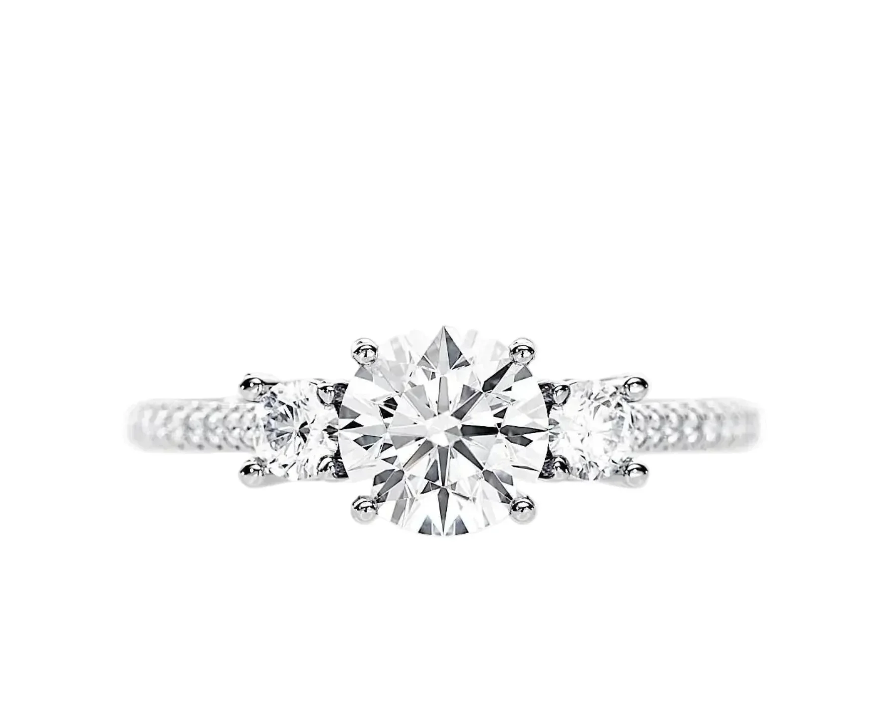 The Eternal Trilogy – Three-Stone Pavé Moissanite Ring - Image 8