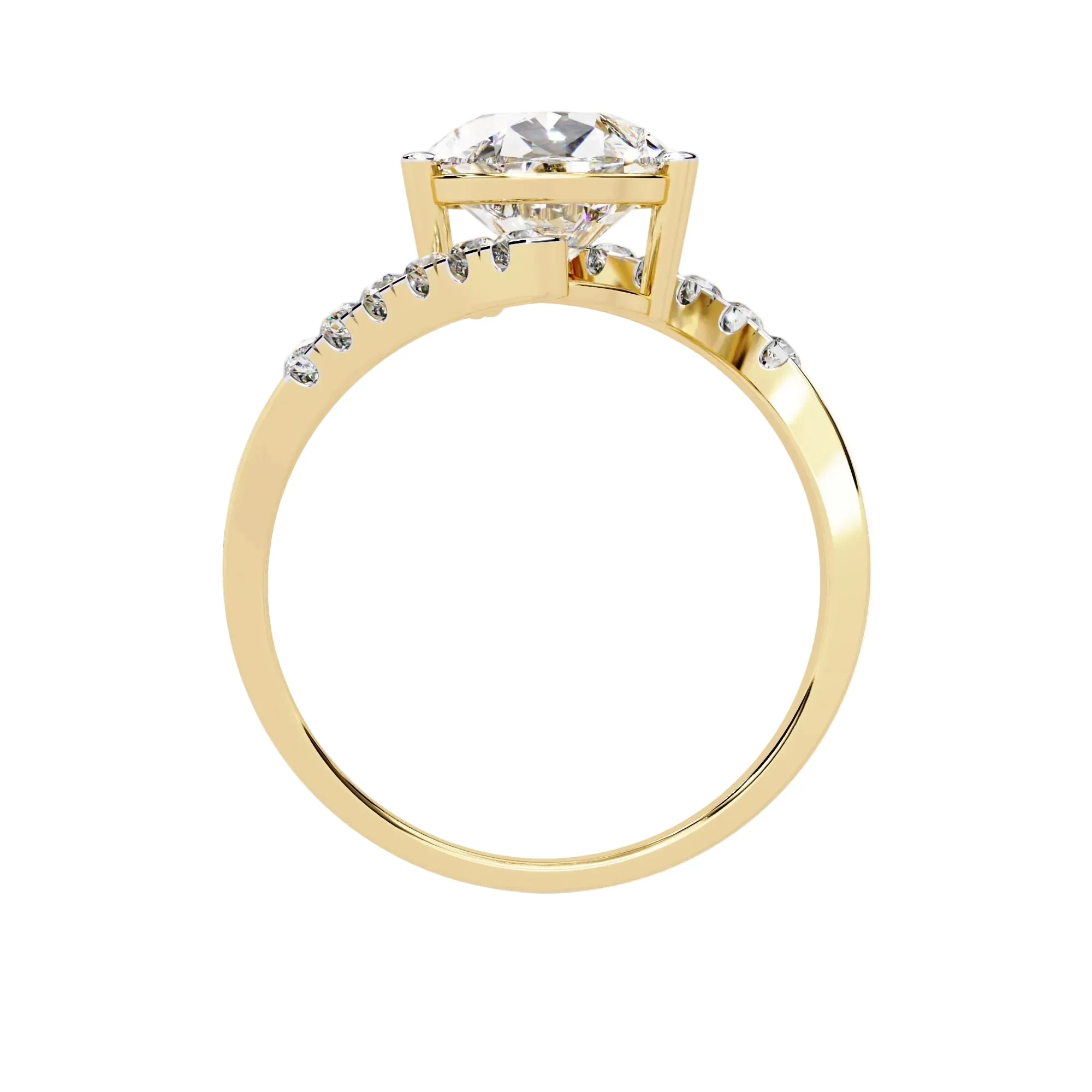 The Floating Bypass Pear – Modern Open-Shank Ring - Image 6