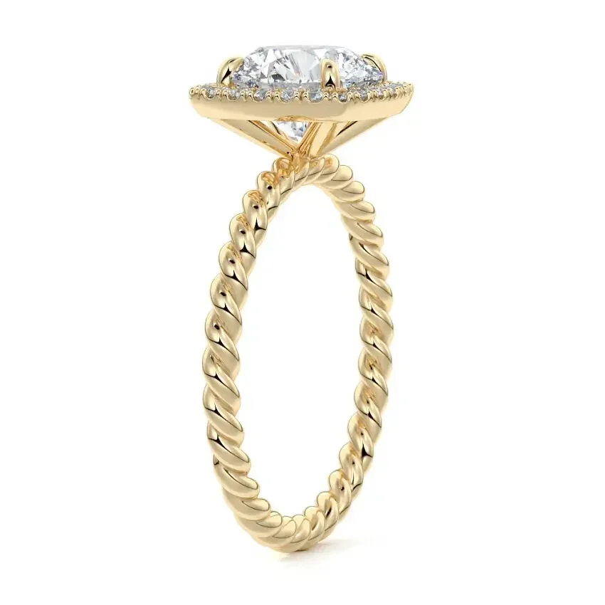 The Infinity Halo – Twisted Band Moissanite Engagement Ring - Image 2