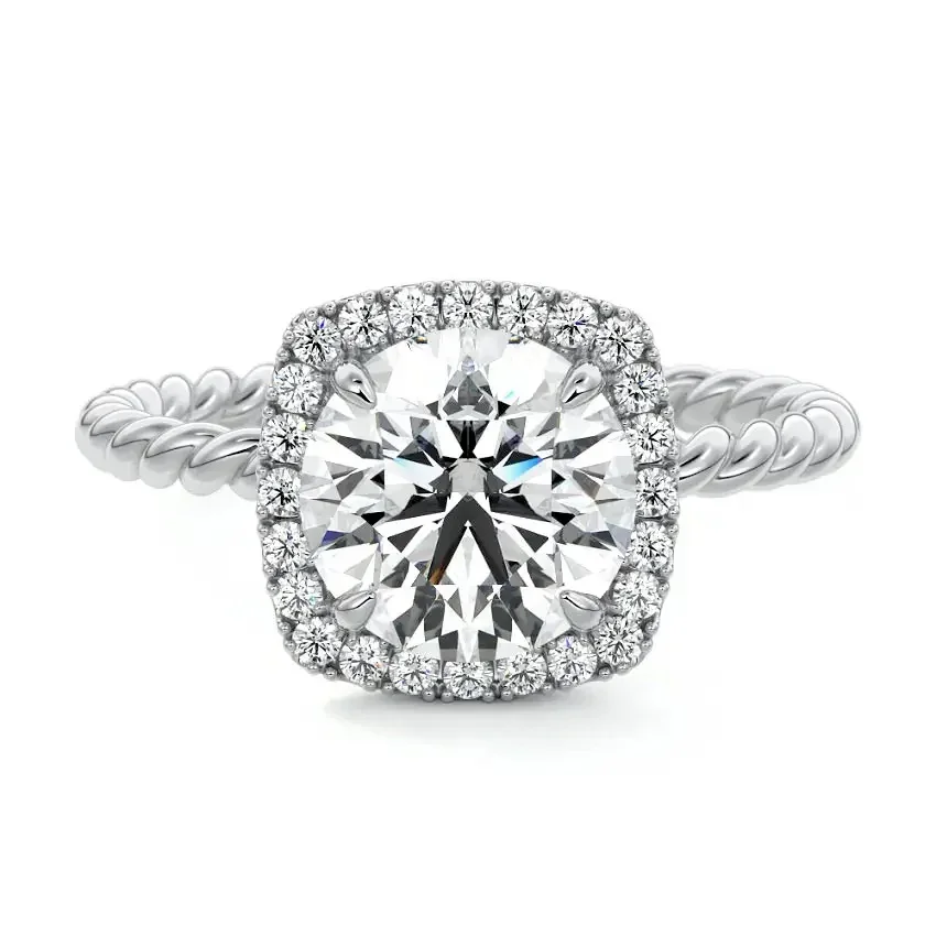 The Infinity Halo – Twisted Band Moissanite Engagement Ring - Image 3