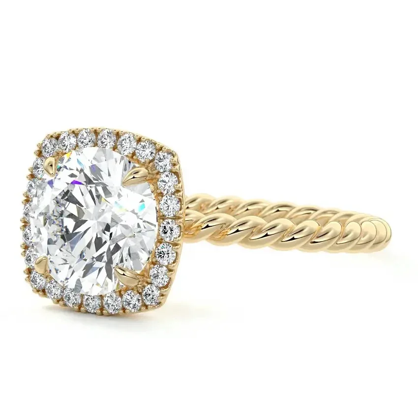 The Infinity Halo – Twisted Band Moissanite Engagement Ring - Image 4