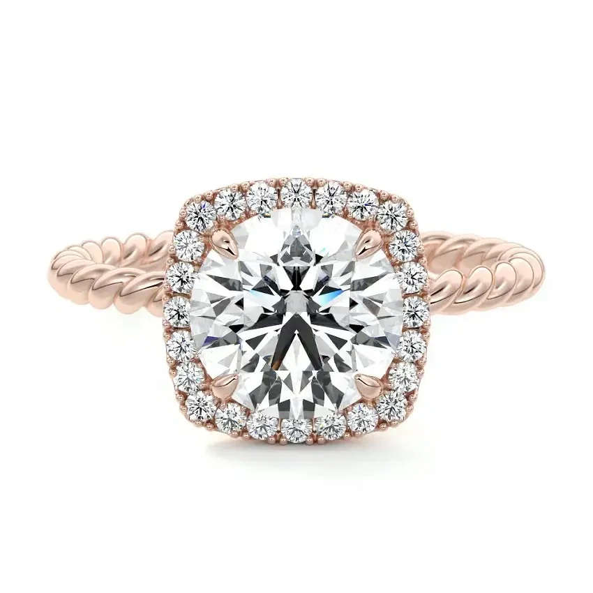 The Infinity Halo – Twisted Band Moissanite Engagement Ring - Image 5