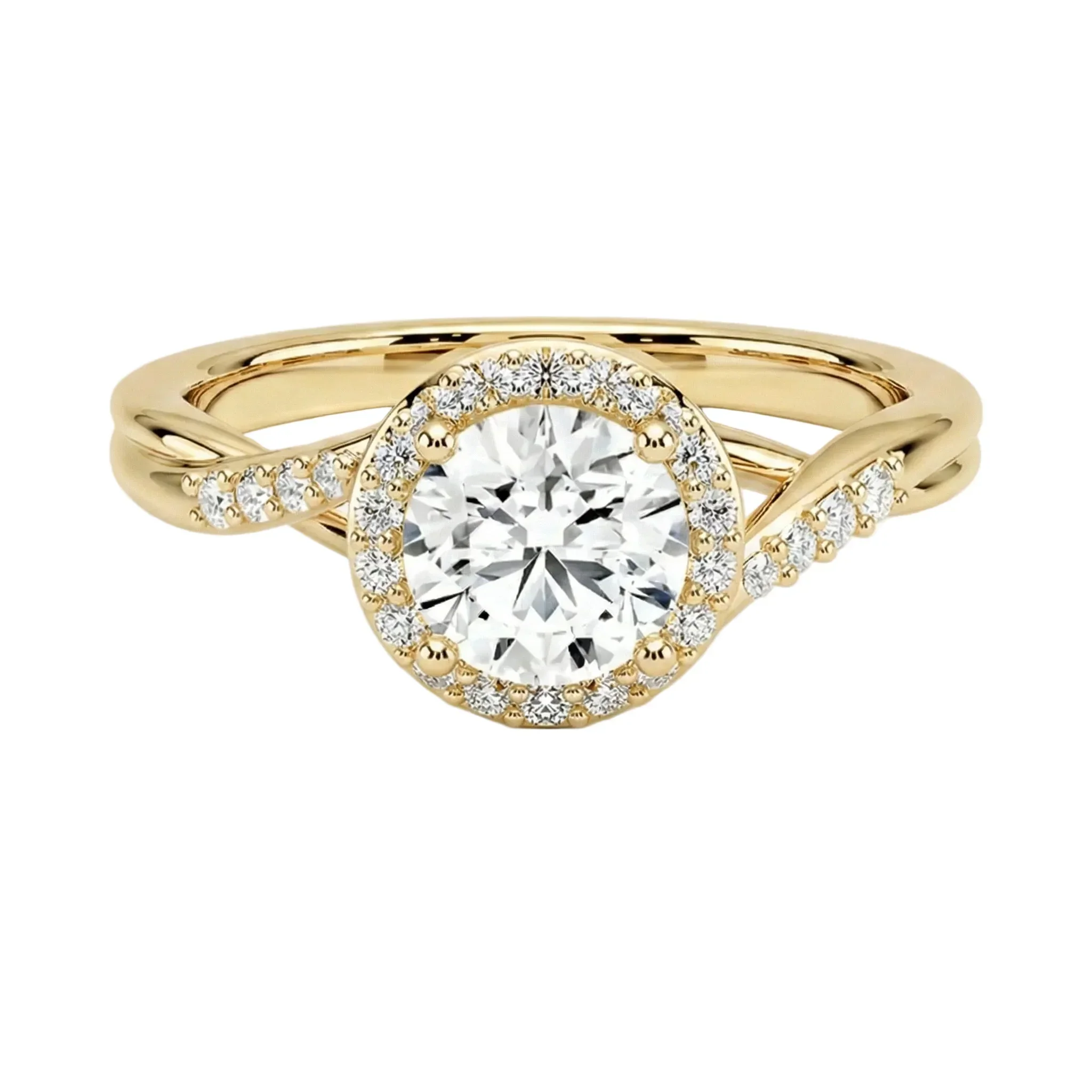 The Infinity Halo – Twisted Pavé Moissanite Ring