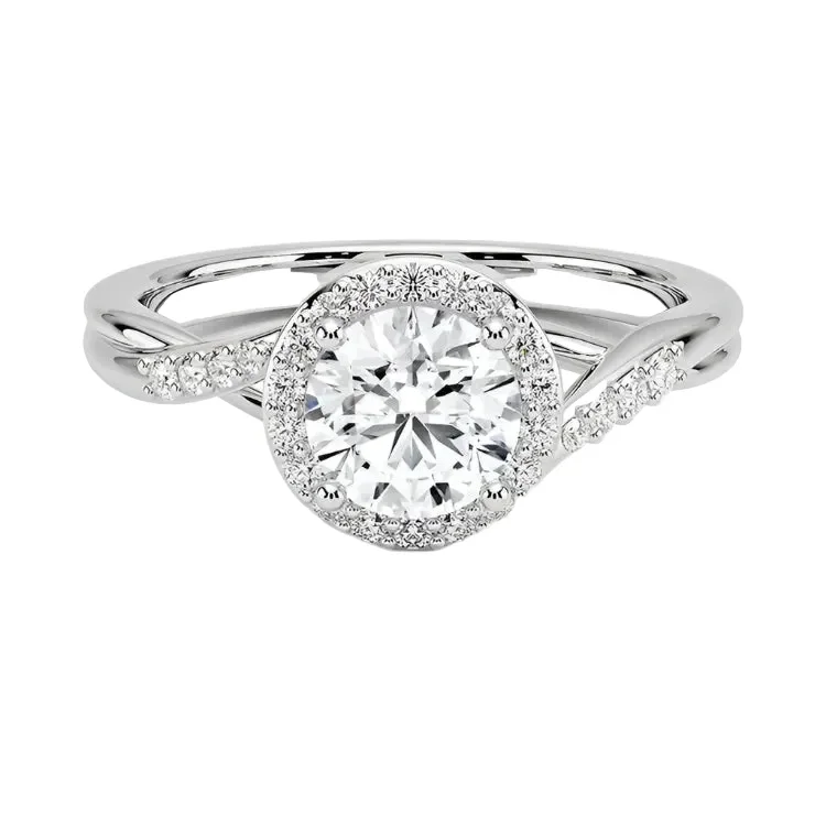 The Infinity Halo – Twisted Pavé Moissanite Ring - Image 3