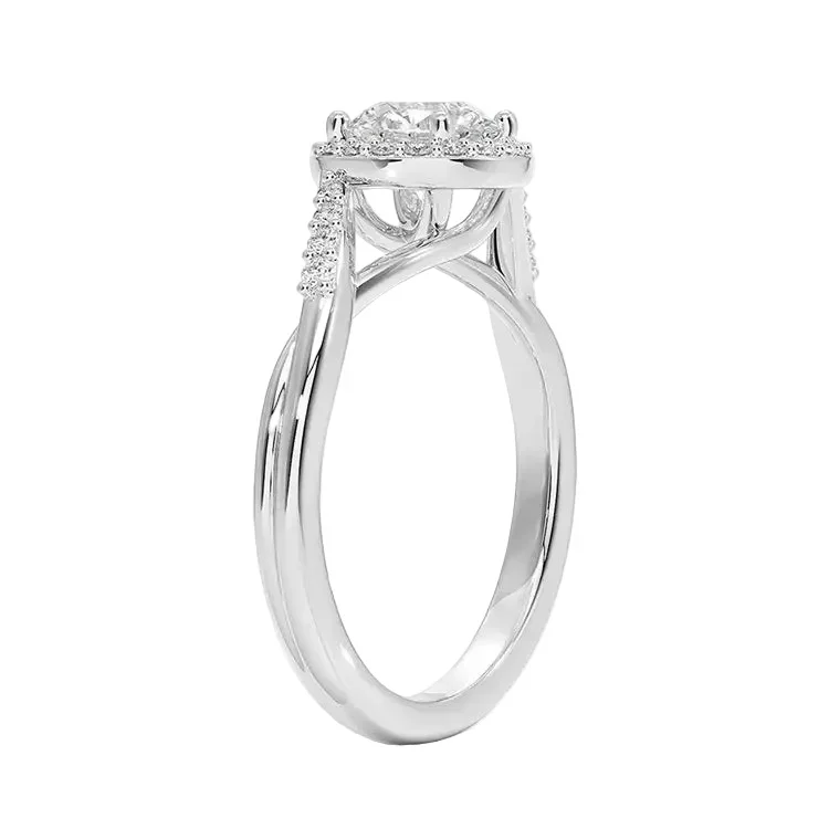 The Infinity Halo – Twisted Pavé Moissanite Ring - Image 4