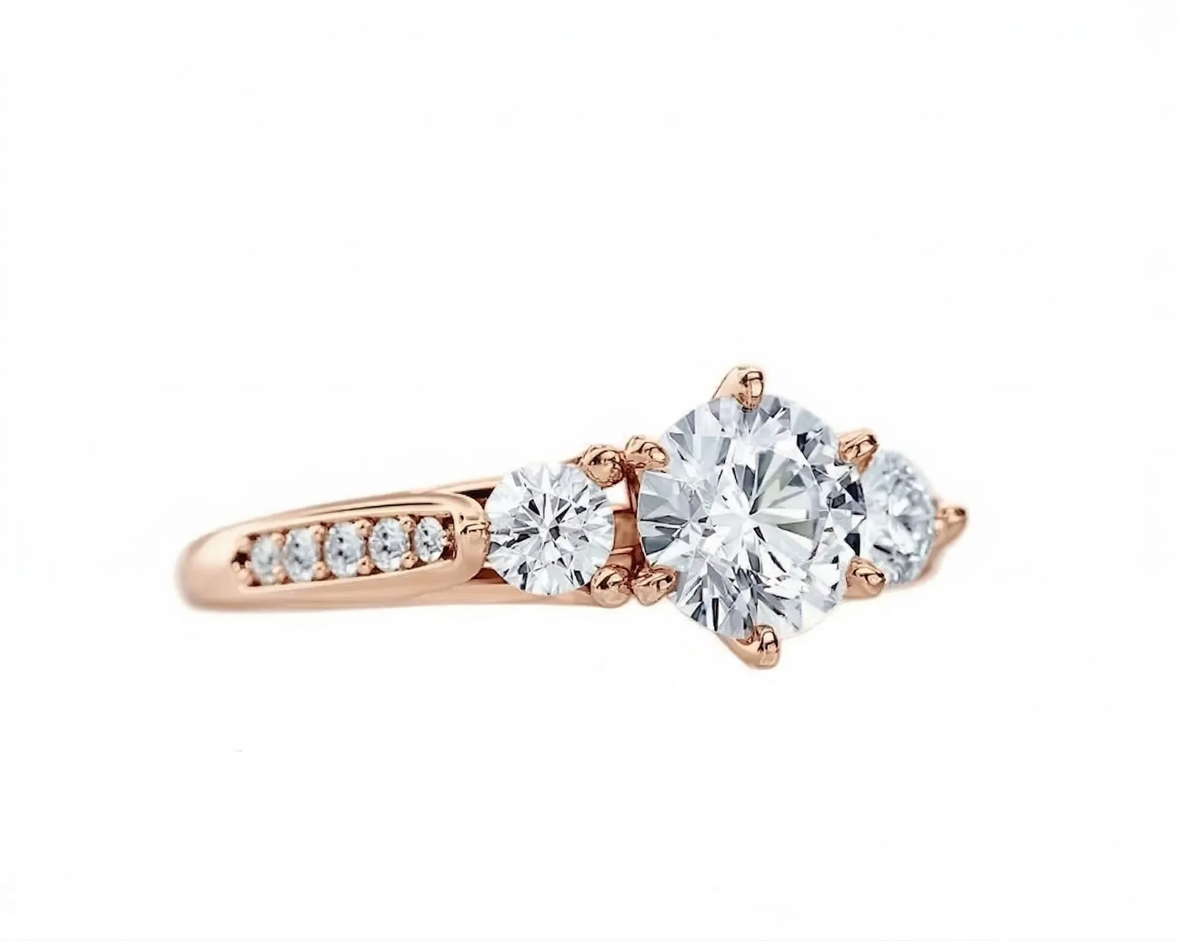 The Legacy Trilogy – Three-Stone Pavé Moissanite Ring - Image 10