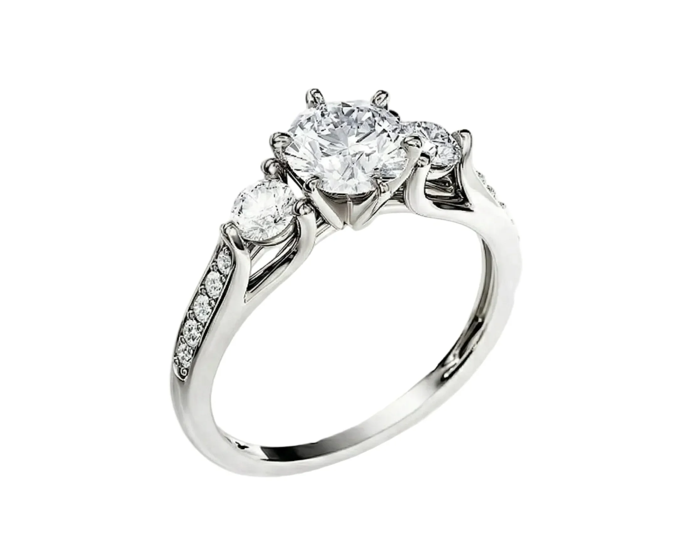 The Legacy Trilogy – Three-Stone Pavé Moissanite Ring - Image 5