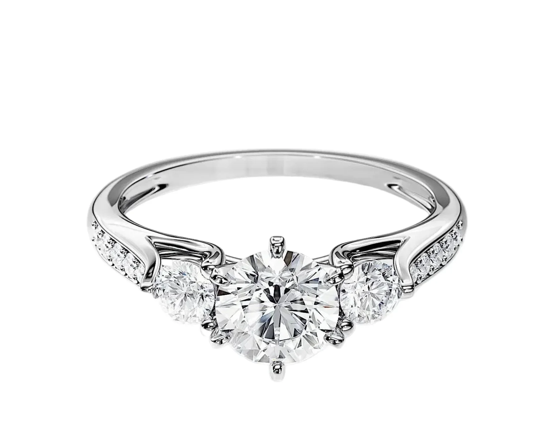 The Legacy Trilogy – Three-Stone Pavé Moissanite Ring - Image 6