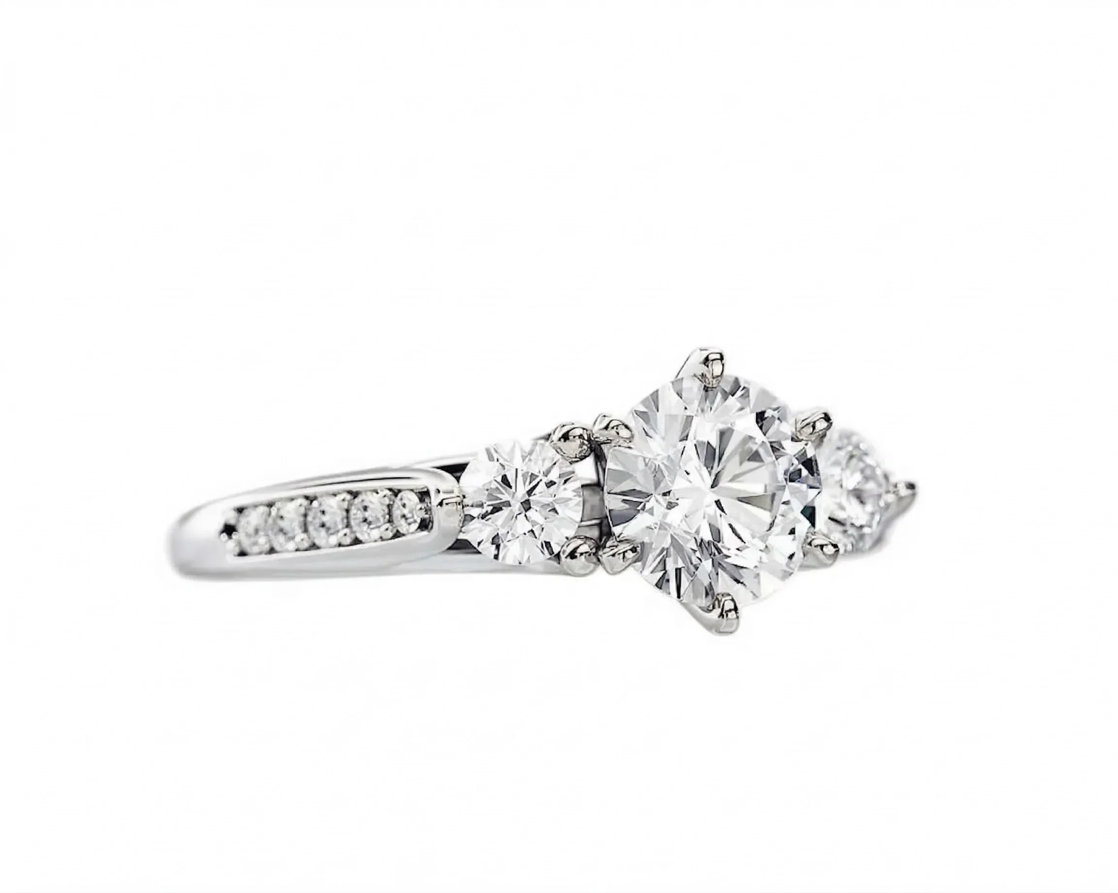 The Legacy Trilogy – Three-Stone Pavé Moissanite Ring - Image 7