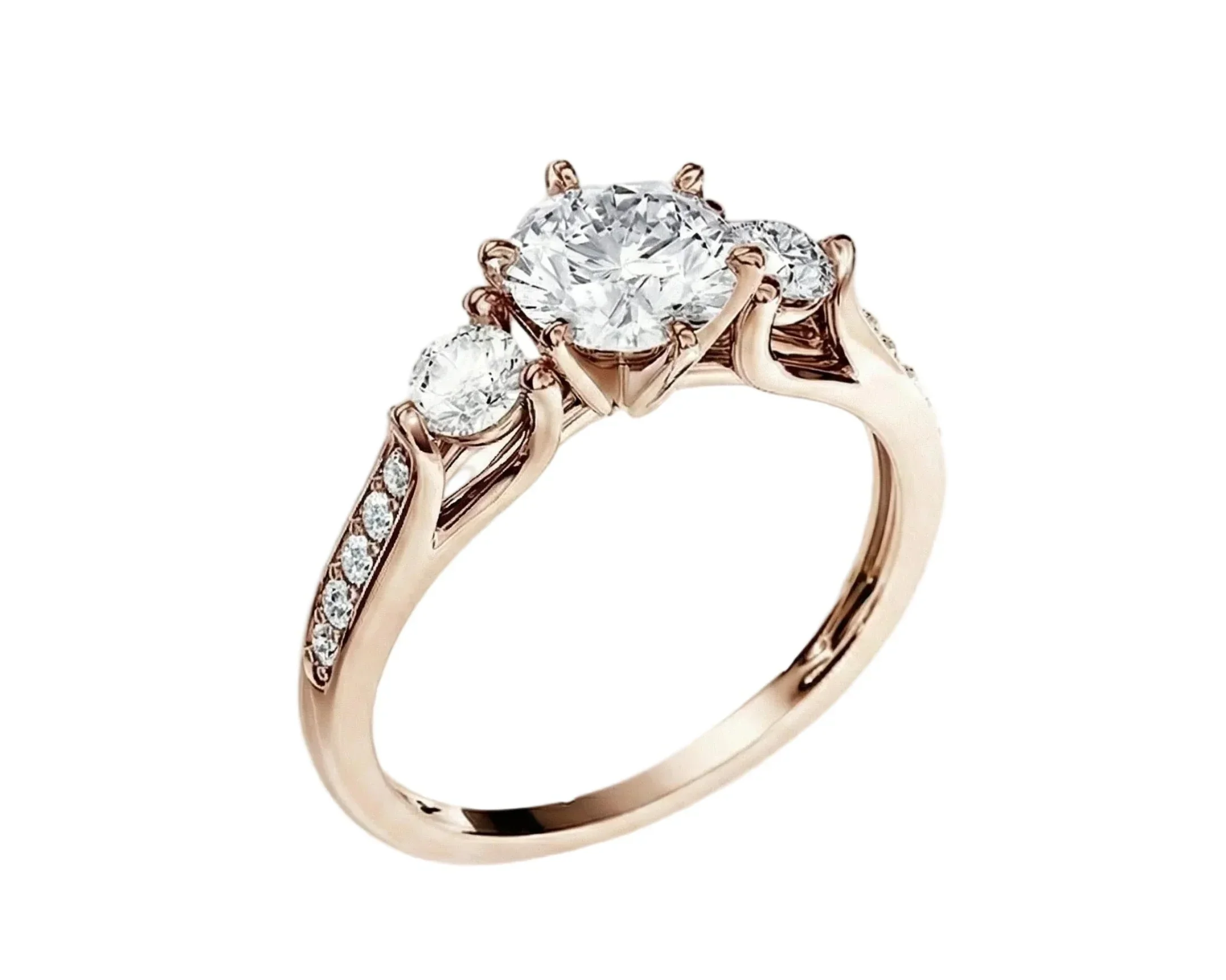 The Legacy Trilogy – Three-Stone Pavé Moissanite Ring - Image 8