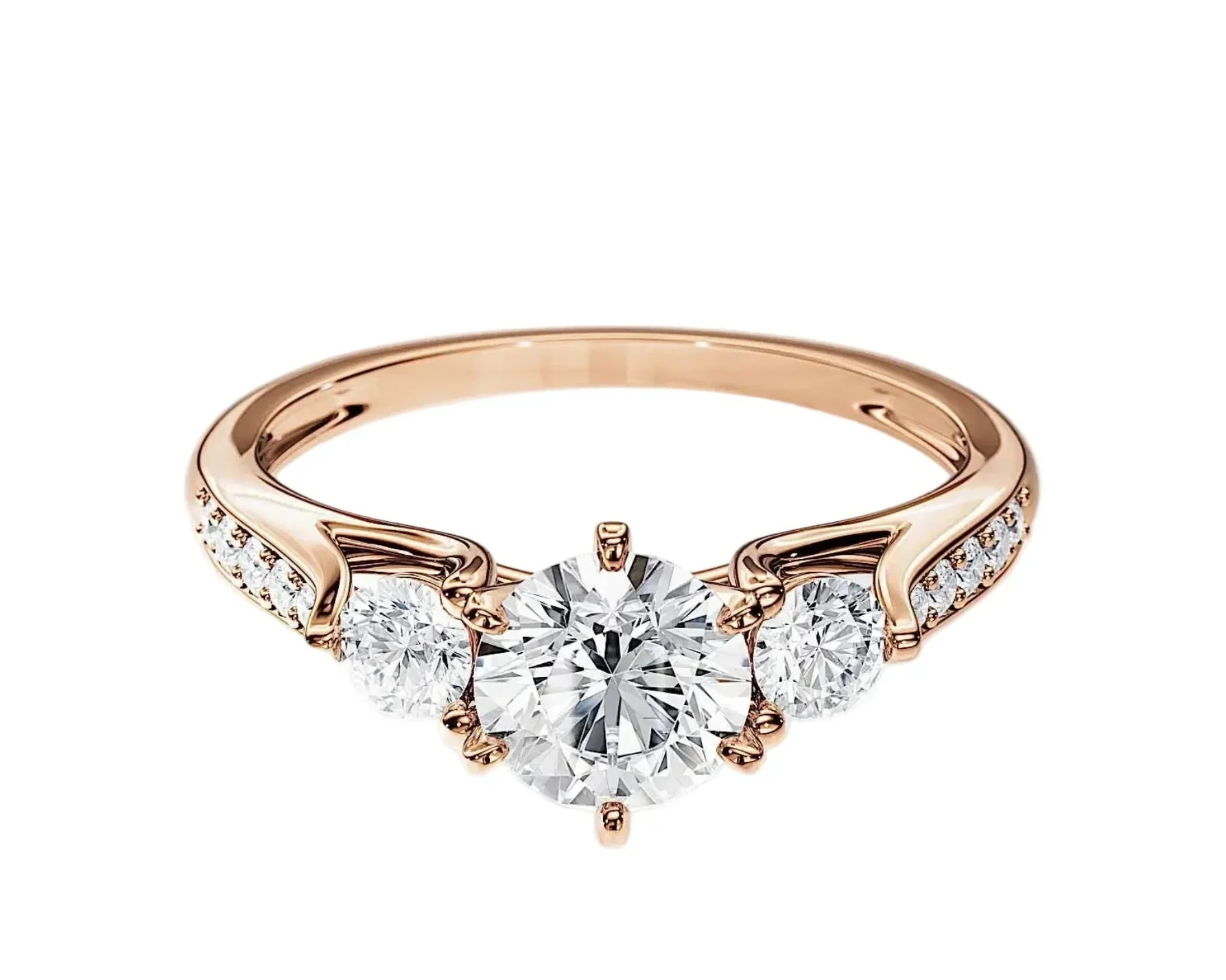 The Legacy Trilogy – Three-Stone Pavé Moissanite Ring - Image 9