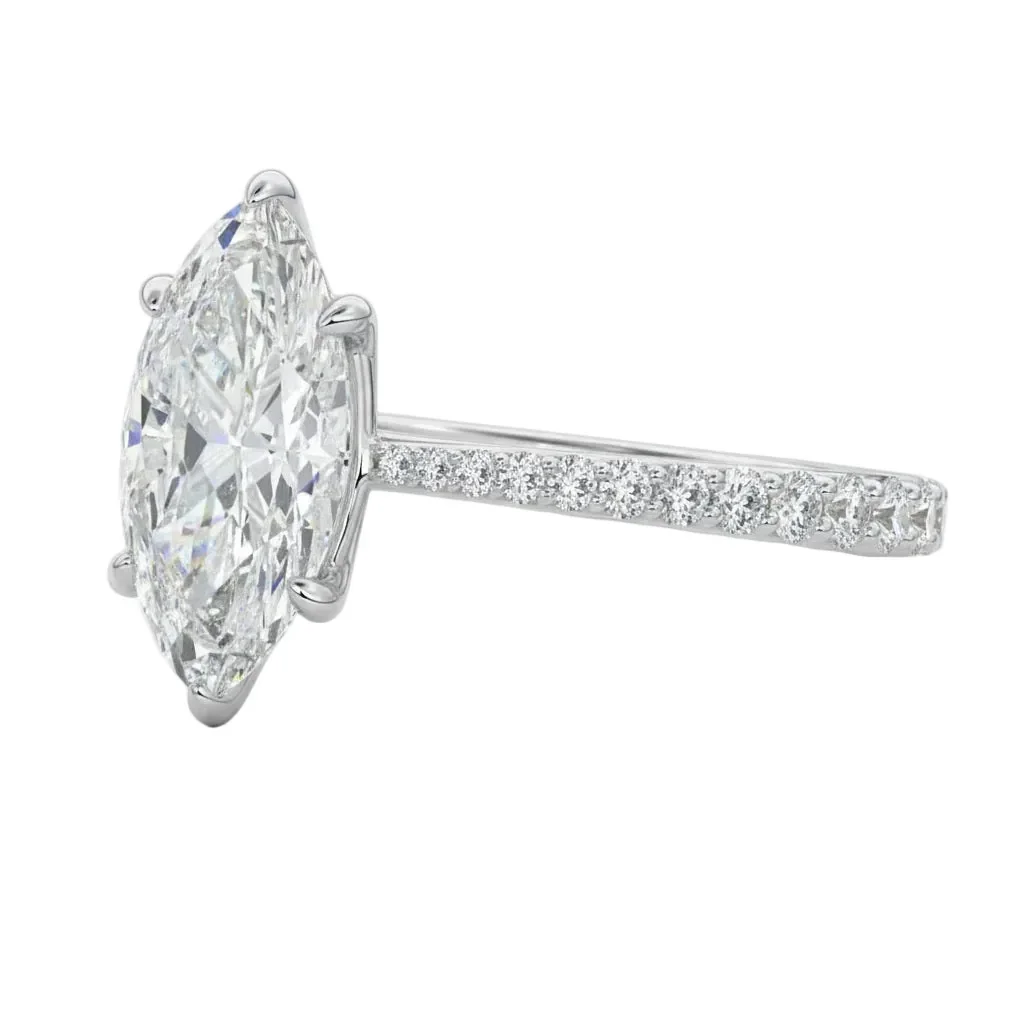 The Marquise Cathedral Pavé – Royal Silhouette Band - Image 9