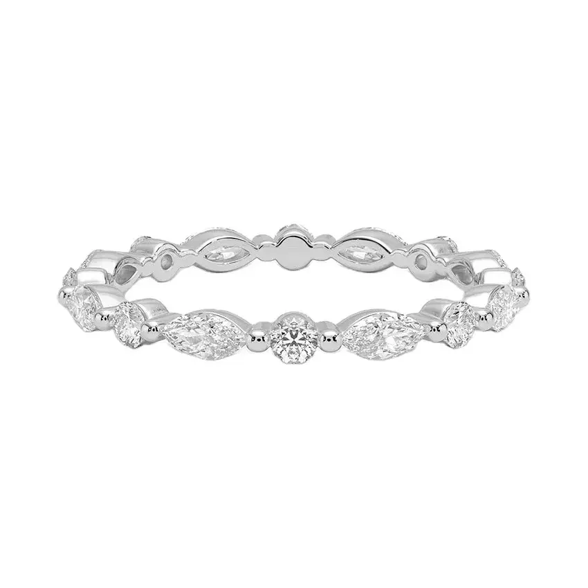 The Marquise Round Full Eternity – Eternal Cluster Band - Image 3