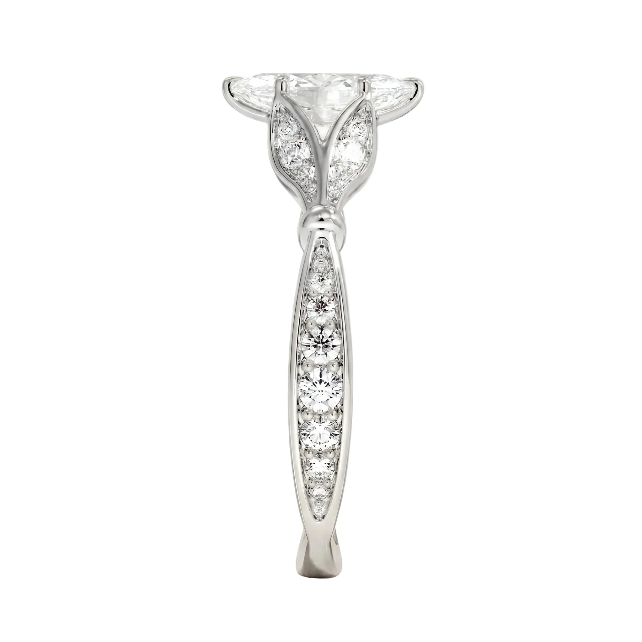 The Marquise Royal Lotus – Architectural Pave Ring - Image 9