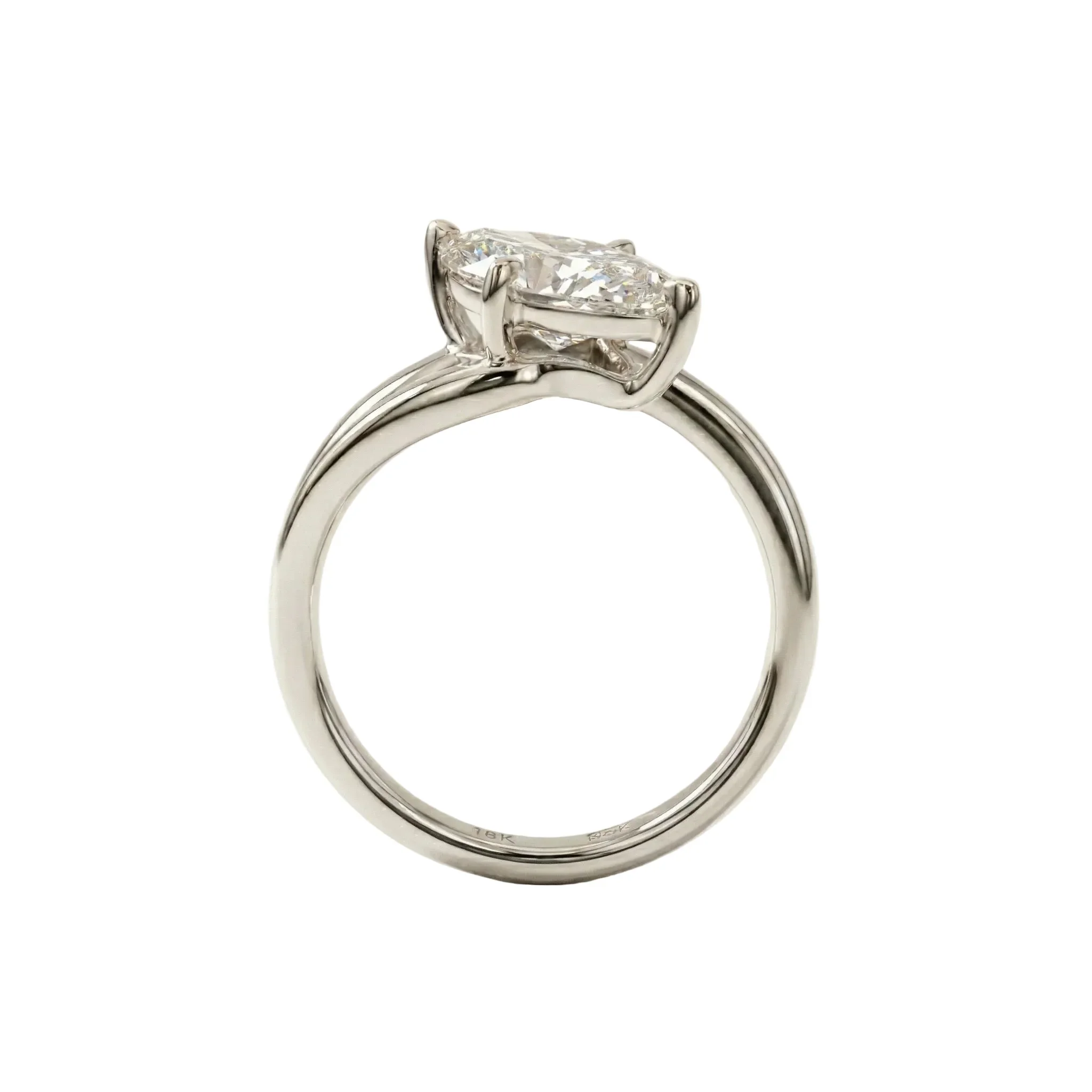 The Marquise Solid Solitaire – Four-Claw Gold Band - Image 6