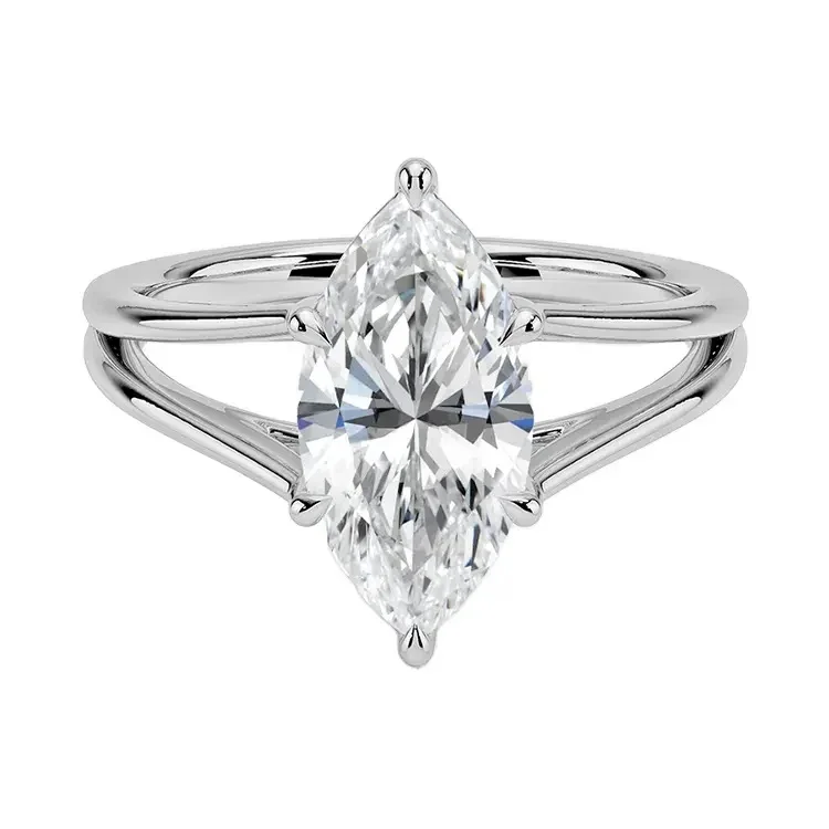 The Marquise Split-Band – Architectural Elongating Solitaire - Image 4