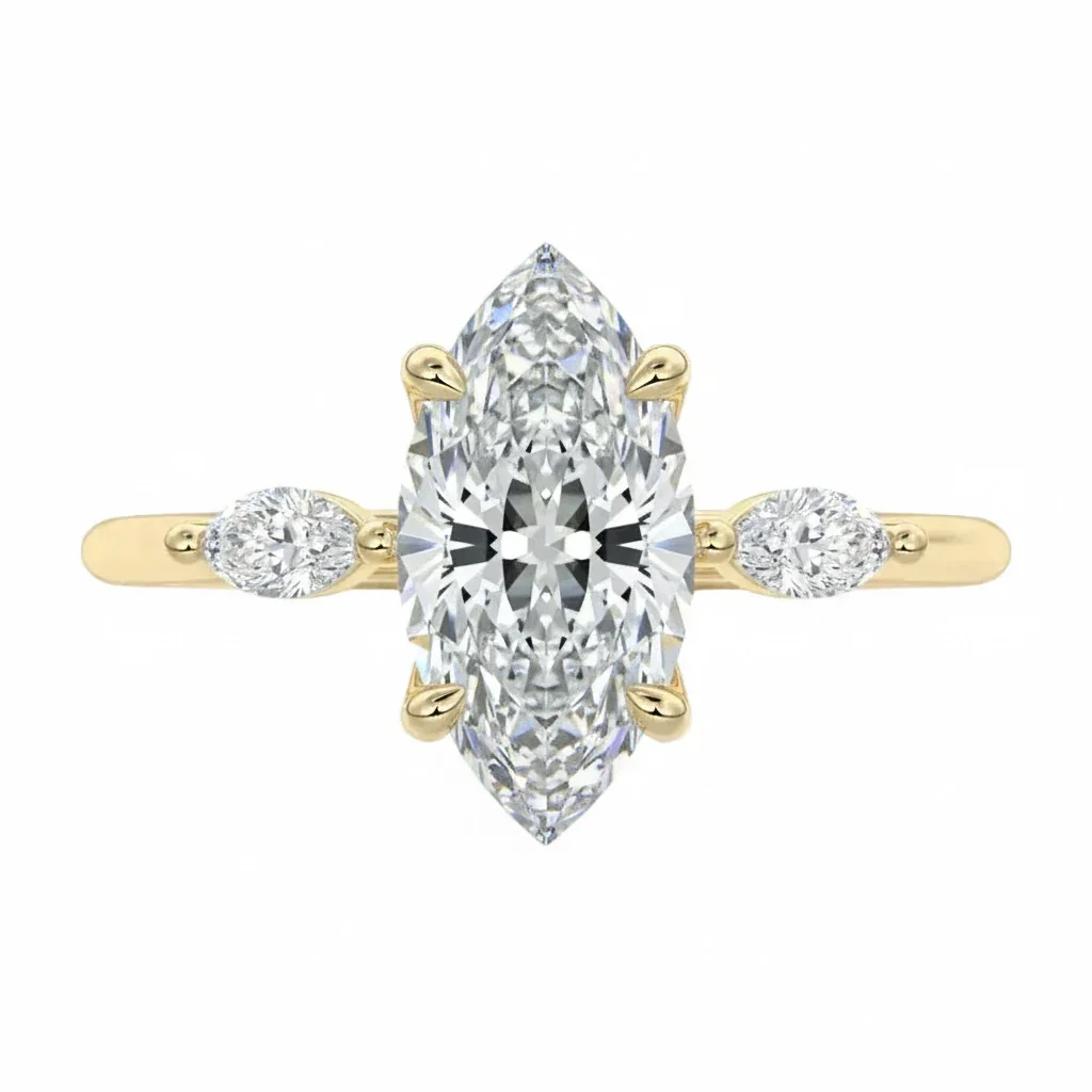 The Marquise Stellar – Triple Marquise Leaf Ring