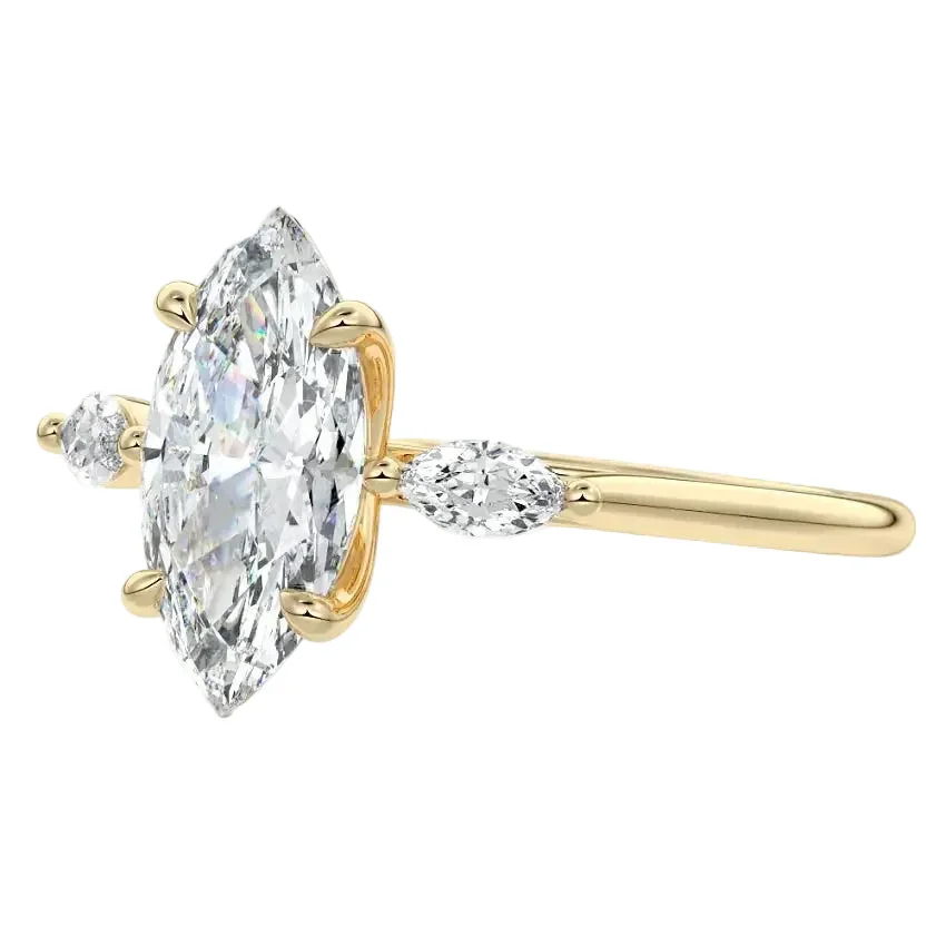The Marquise Stellar – Triple Marquise Leaf Ring - Image 2