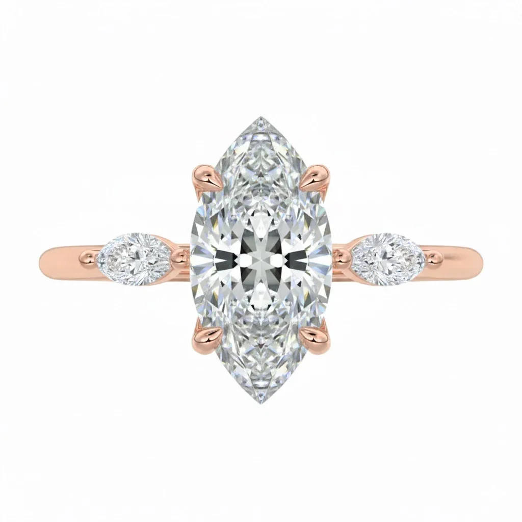 The Marquise Stellar – Triple Marquise Leaf Ring - Image 4