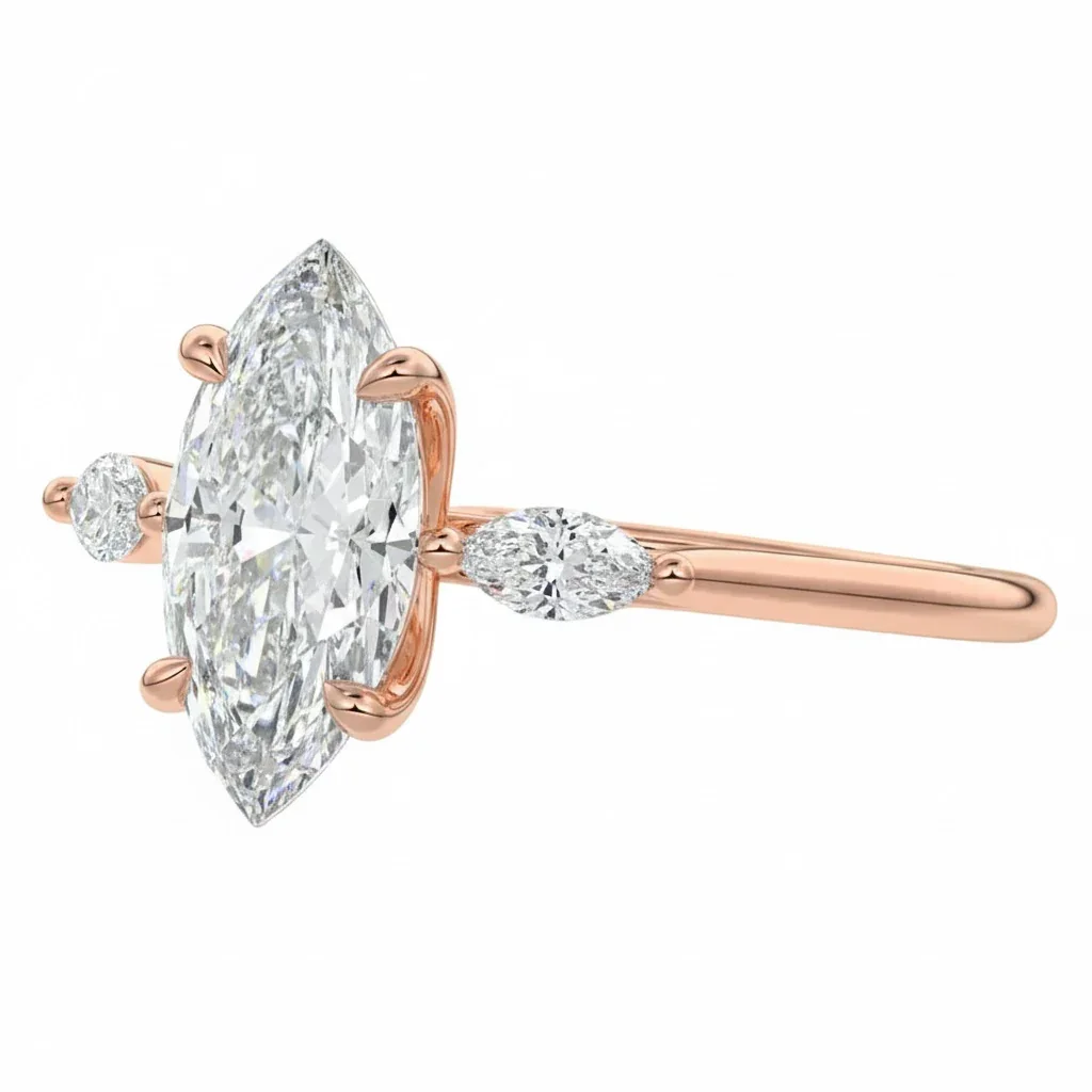 The Marquise Stellar – Triple Marquise Leaf Ring - Image 5