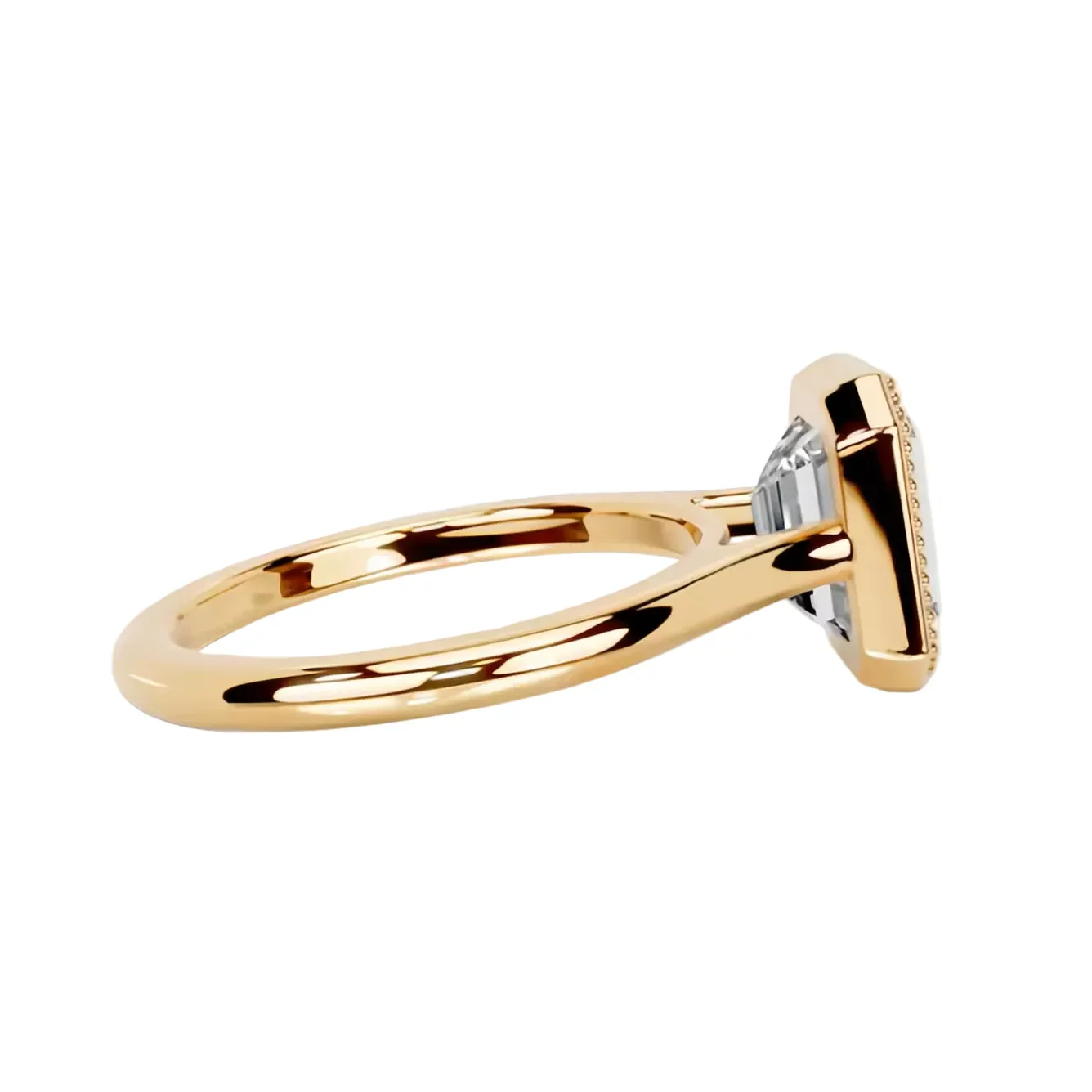 The Milgrain Emerald – Vintage Bezel Tube Ring - Image 4