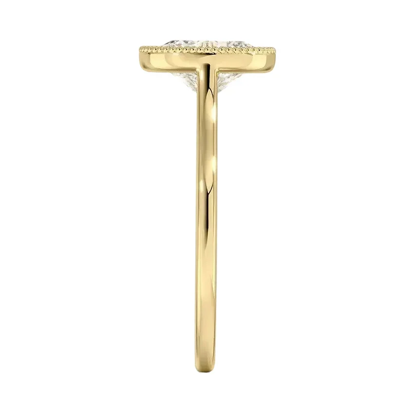 The Milgrain Oval – Vintage Bezel Tube Ring - Image 3