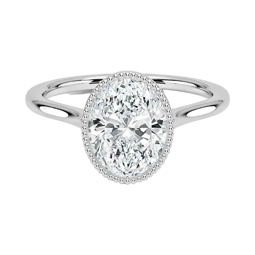 The Milgrain Oval – Vintage Bezel Tube Ring - Image 4
