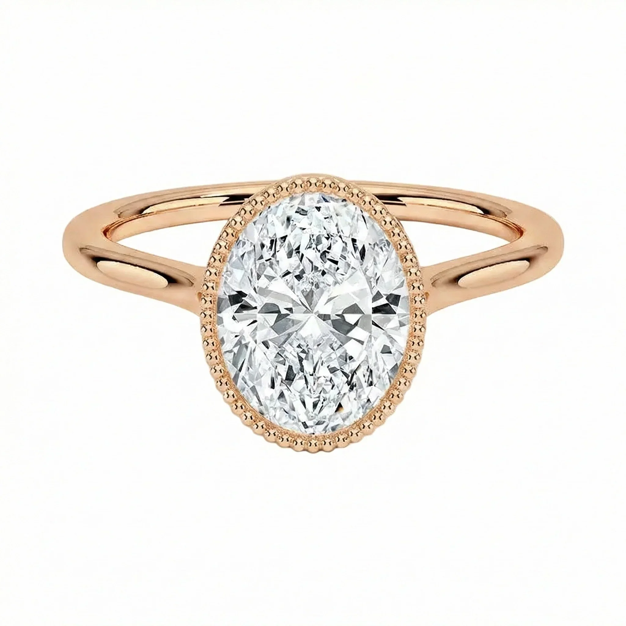 The Milgrain Oval – Vintage Bezel Tube Ring - Image 6