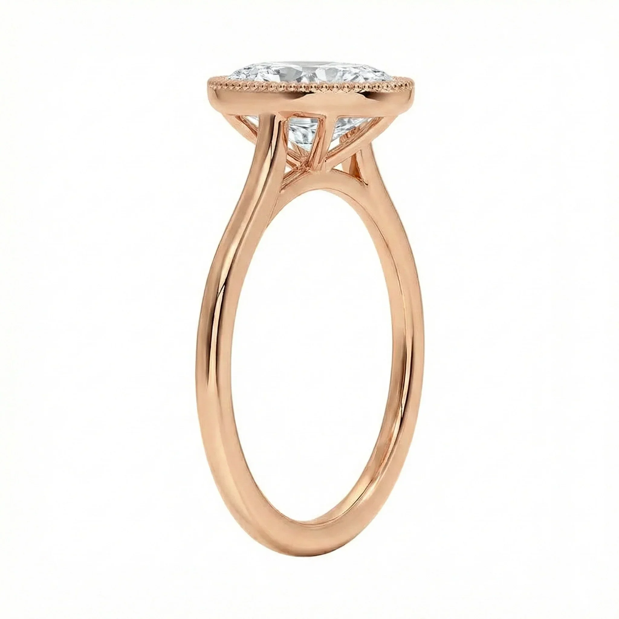 The Milgrain Oval – Vintage Bezel Tube Ring - Image 7