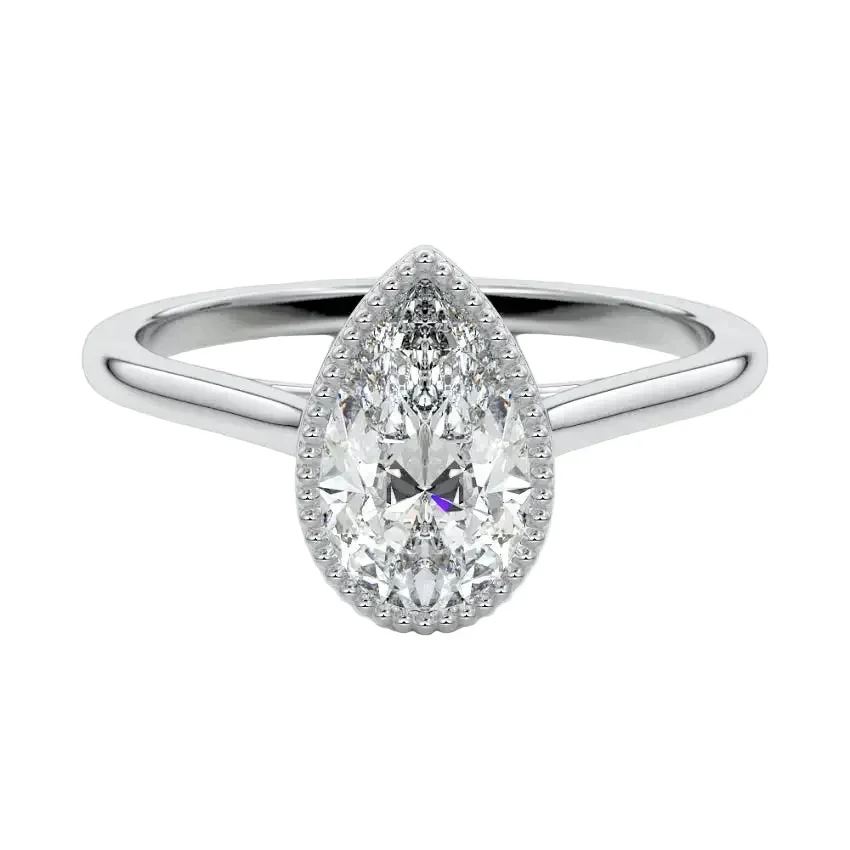 The Milgrain Pear – Vintage Bezel Tube Ring - Image 4